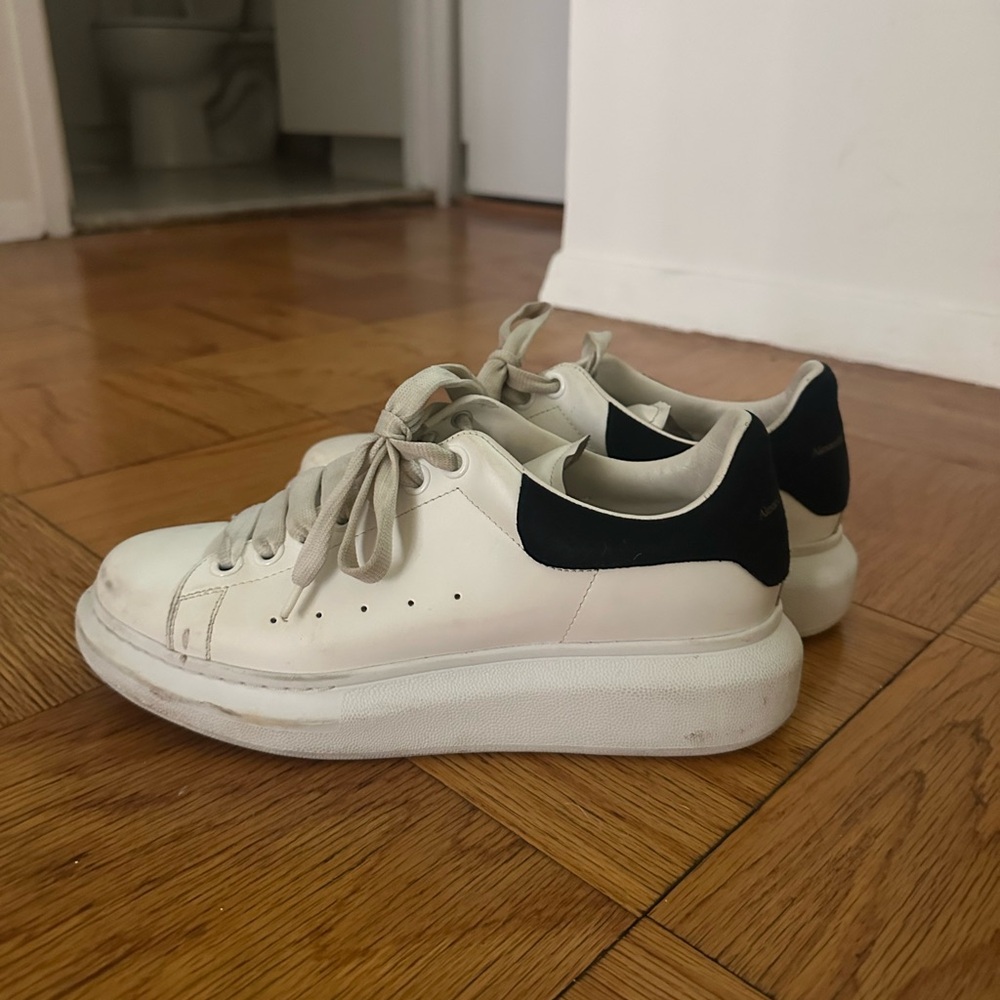 White and Black Platform Sneakers